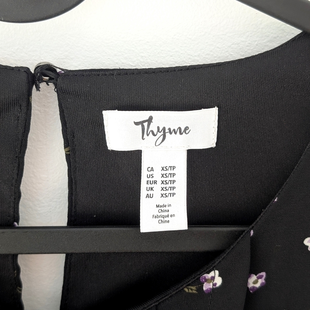 Thyme Breastfeeding Black Floral Sleeveless Sheath Dress In Size XS - Picture 6 of 7